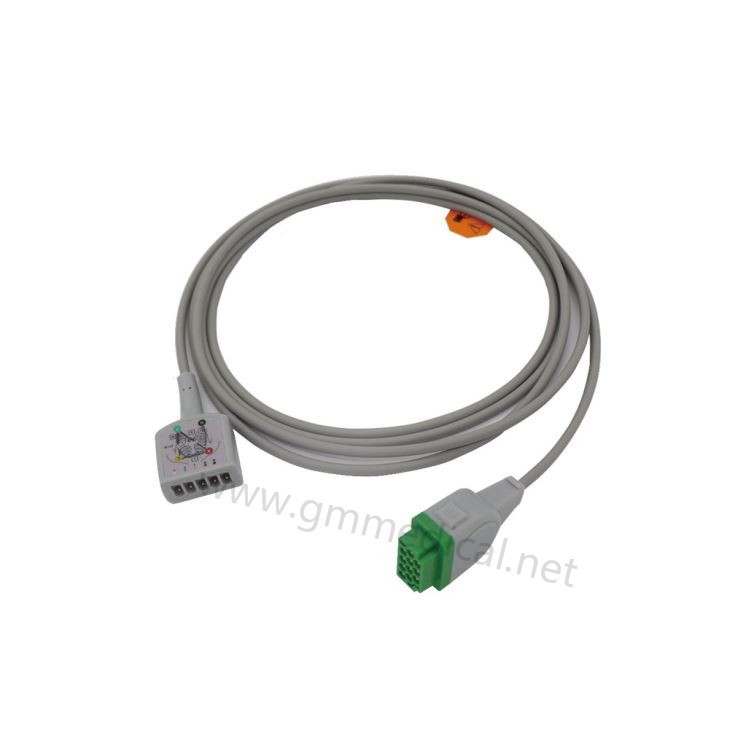 5-Lead ECG Trunk Cable 11Pin IEC Gan Friotaíocht