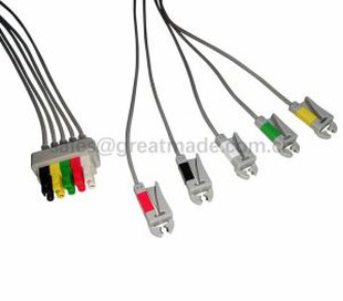 Set Pro1000 Leadwire comhoiriúnach, 5-Luaidhe, Grabber, IEC, 100CM agus 2PIN.