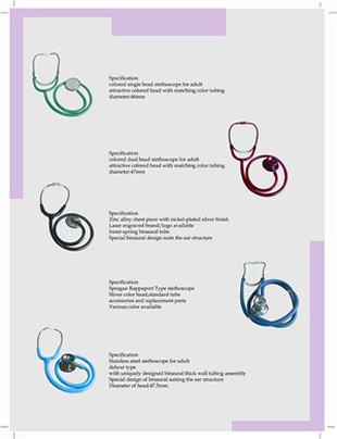 Stethoscope Alúmanam Aonair Gairmiúla Anodized Dual Ceann Le Stethoscope Frith-Cheann